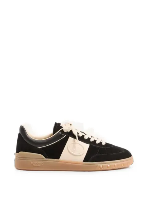 Valentino Garavani Upvillage low top trainers in split leather and calfskin nappa leather Black YS0H77LAL