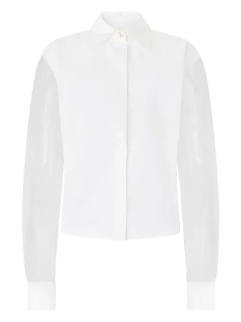 Genny organza-sleeve shirt White 79AAL636N0086