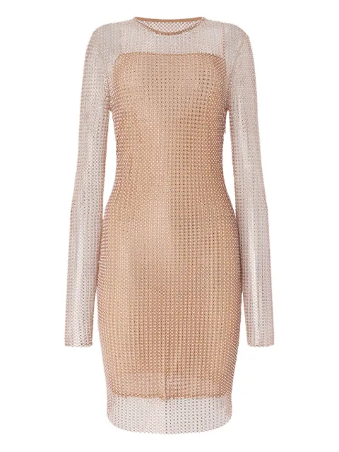 Genny embellished mesh dress Neutrals 79AAO470J0276