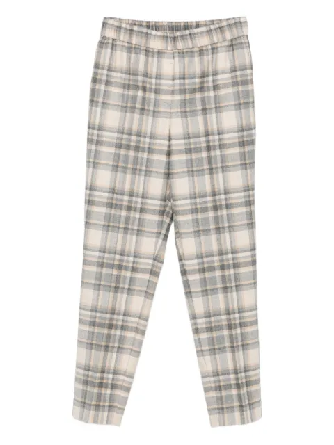 Peserico checked elastic-waist trousers Neutrals P0457202565