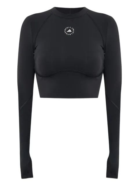 adidas by Stella McCartney logo-detail long-sleeve top Black JW4566