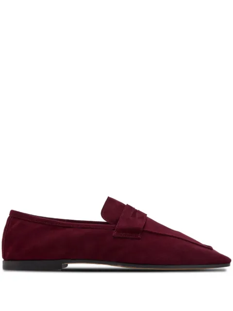 Sophique Milano penny-strap suede loafers Red ESSENZIALE