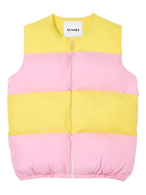 Sunnei striped gilet Yellow RTWXOUW026NYL0808292PINKBRIGHTYELLOW