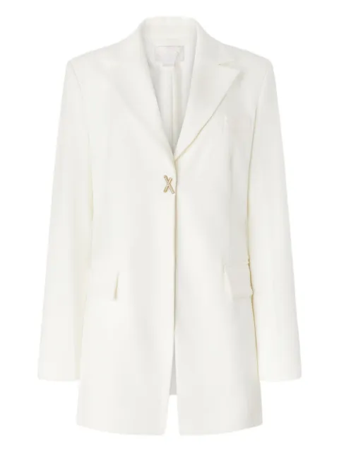 Genny crystal-embellished single-breasted blazer White 79AAQ514N0356