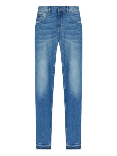 Dolce & Gabbana faded-effect whiskered jeans Blue GY07CDG8NX1
