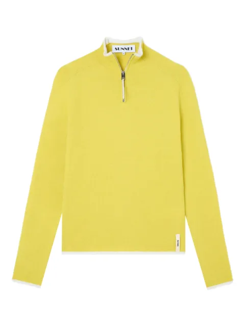 Sunnei half-zip long-sleeve top Yellow RTWXKNW022KNT0470053CHARTREUSE