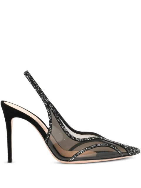 Gianvito Rossi 70mm Brenda embellished heeled pumps Blue G9551295RICCGS