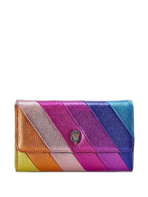Kurt Geiger London rainbow-stripe metallic clutch bag Pink 4551469109