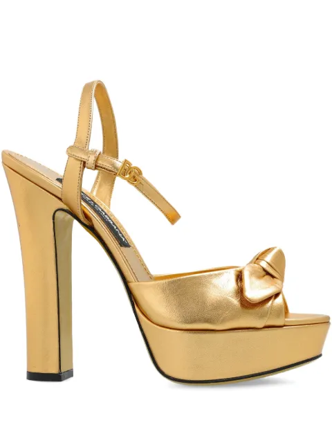 Dolce & Gabbana leather heeled sandals Gold CR1751A1016