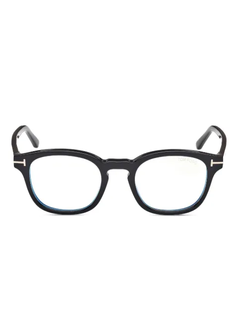 TOM FORD Eyewear clip-on round-frame glasses Black FT5532B