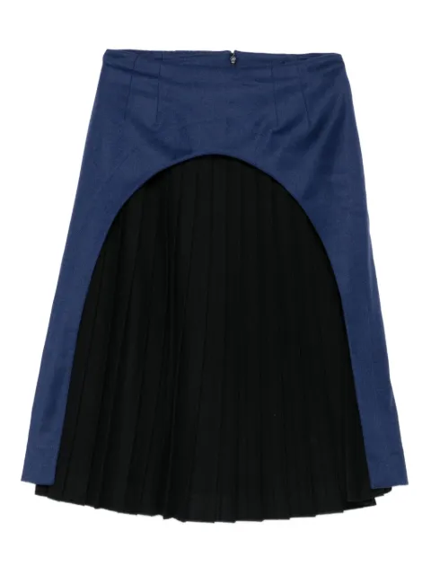 Fendi Pre-Owned 2010s pleated wool-blend skirt Black FE250MG