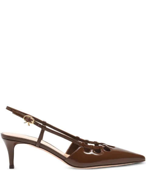 Gianvito Rossi 55mm Eloise cut-out heeled pumps Brown G9556255RICNUI