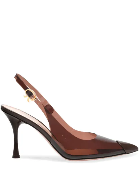 Gianvito Rossi 85mm Diana slingback heeled pumps Brown G9554285LACGSV