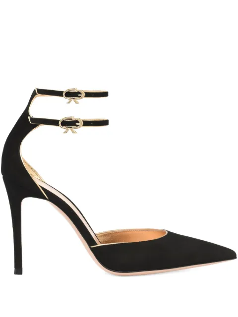 Gianvito Rossi 100mm Ivette heeled pumps Black G4039795RICXCK