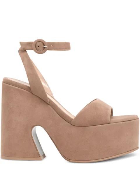 Gianvito Rossi 70mm Ziggy platform ankle-strap heeled sandals Brown G3262070RICCAM