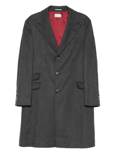 Brunello Cucinelli button-fastening flap-pocket coat Grey MY4499154C003