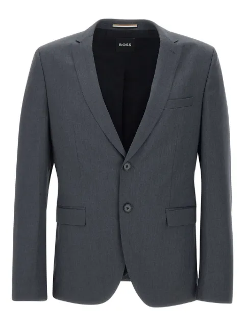 BOSS peak-lapel wool blazer Grey 50469181021