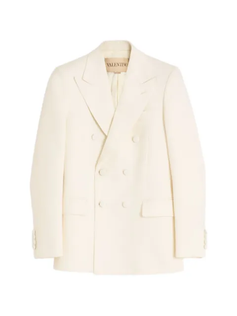 Valentino Garavani double-breasted jacket in wool grisaille White VCEI118JM