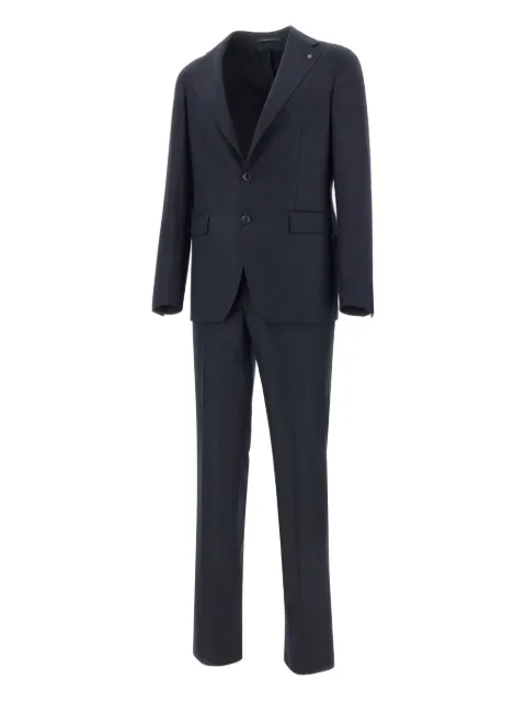 Tagliatore narrow-lapels wool suit Blue 2SVS22B01AI080005B5044
