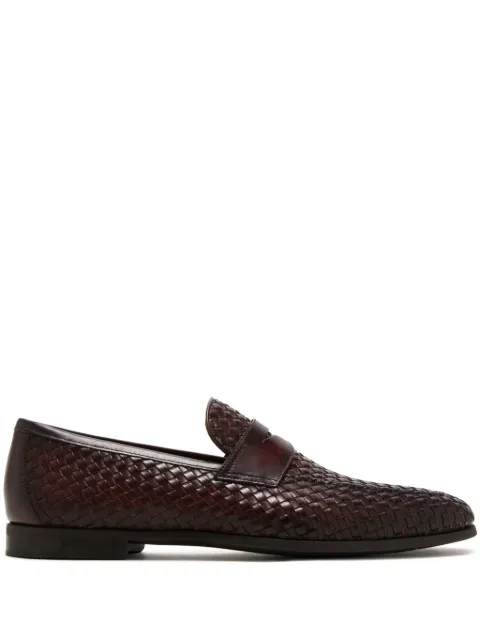 Magnanni Herman woven-leather loafers Brown 22704