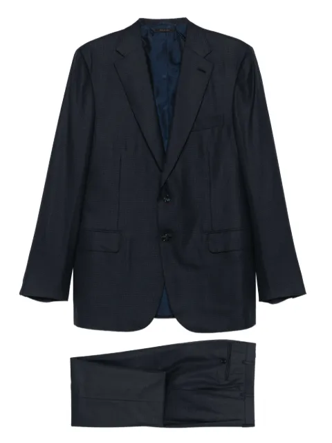 Brioni check-pattern single-breasted suit Blue RA0011ODA14