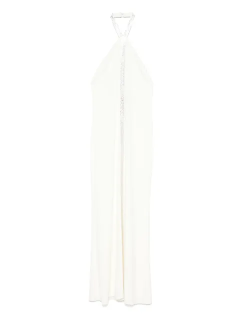 Taller Marmo halter-neck embellished-panel maxi dress Neutrals TMPF2519105