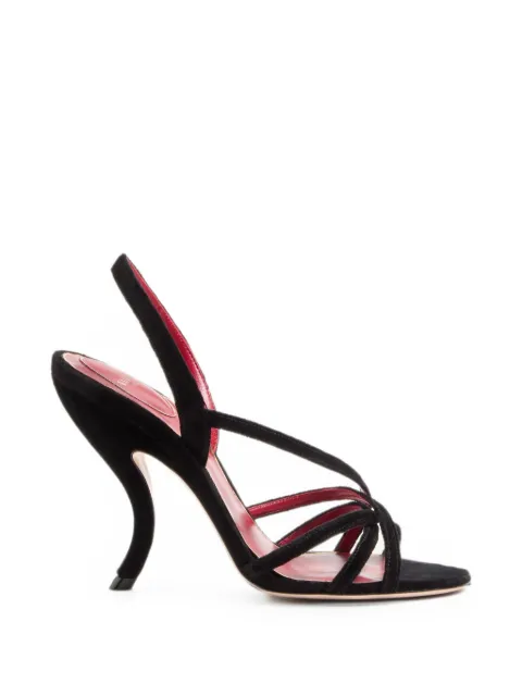 Valentino Garavani Fetishique velvet sandals 105mm Black WS0NC6WPJ