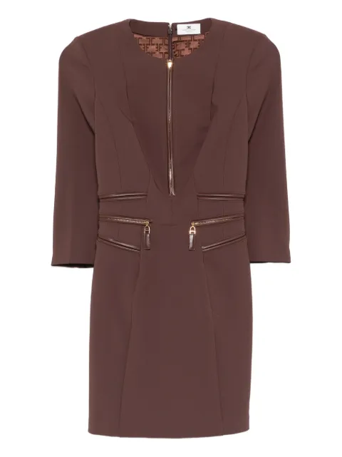 Elisabetta Franchi zip-detail dress Brown AB82356E2