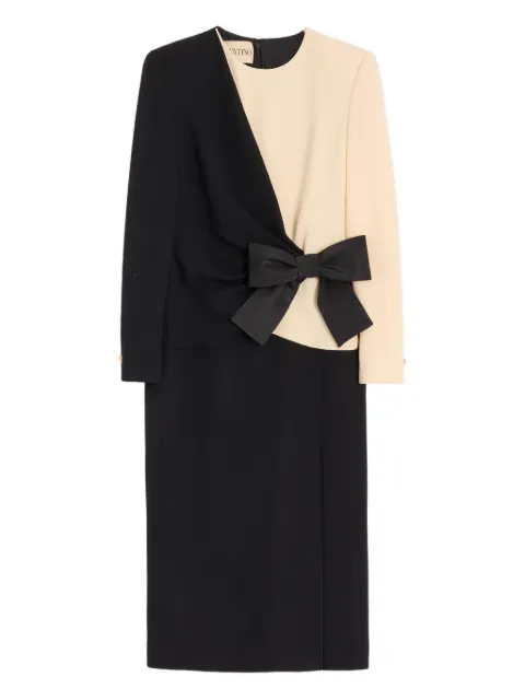 Valentino Garavani bow-detail crepe midi dress Black BVAGG69Q0