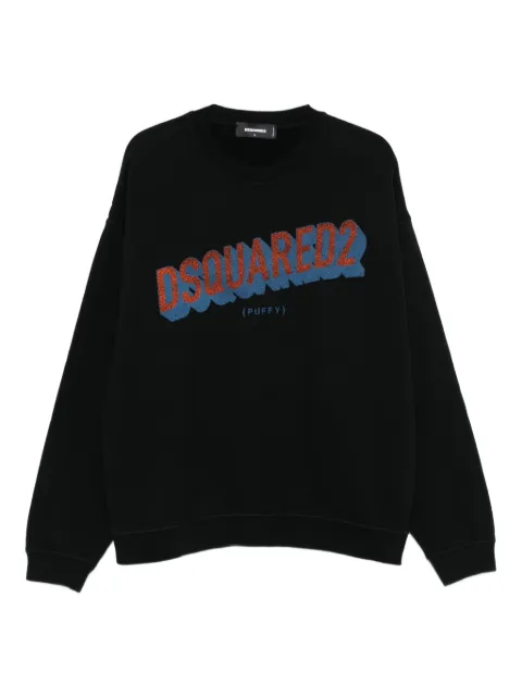 DSQUARED2 logo-print cotton sweatshirt Black S74GU0895S25516