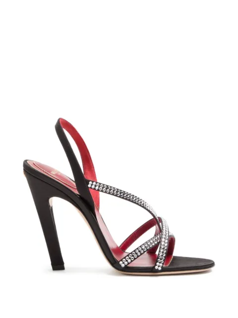 Valentino Garavani Dans Le Foyer satin sandals with crystals 105mm Black WS0MY8UMT
