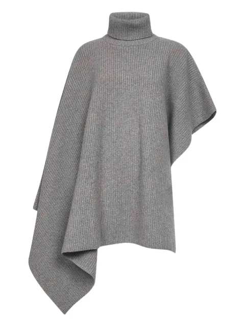 Stella McCartney ribbed turtleneck asymmetric poncho Grey 6K10753S25991412