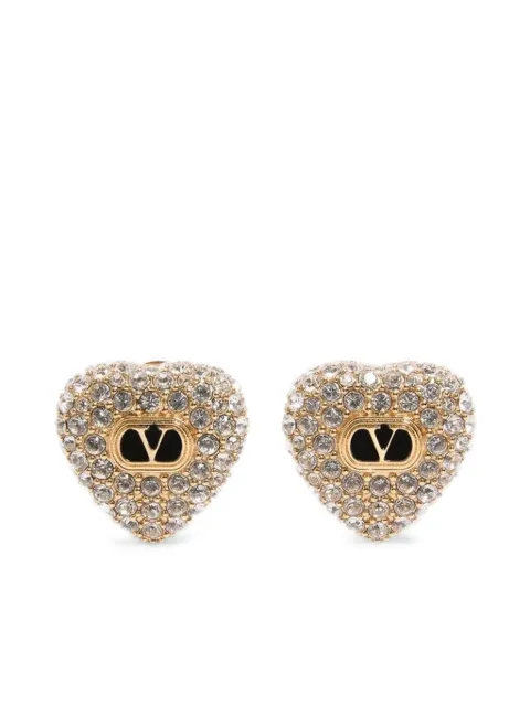 Valentino Garavani Coeur Royal earrings in metal, enamel and Swarovski® crystals Gold WJ0BA6VTI