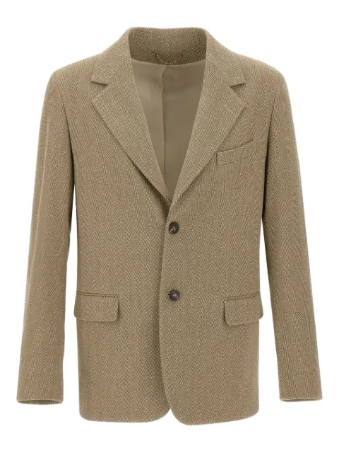 Golden Goose herringbone notched-lapel blazer Brown GMP02177P002089