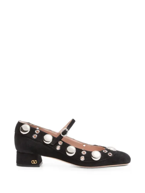 Valentino Garavani Nellcôte Mary-Jane pumps in crust leather 30mm Black WS0NE5YTB