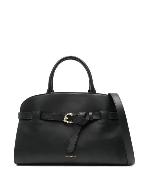 Coccinelle Sabine belt-buckle leather tote bag Black E1TLA180401