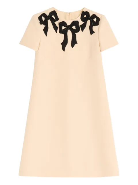 Valentino Garavani bow-embroidered mini dress Neutrals BVAH511CF
