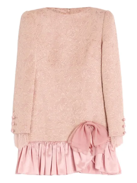Valentino Garavani bow ruffled dress Pink BVAGF69TB