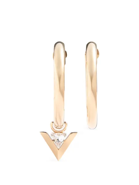 Valentino Garavani Je Les V-metal and crystal hoop earrings Gold WJ0AW8YCW