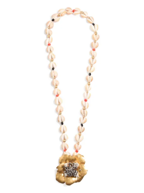 Valentino Garavani flower-embellishment necklace Gold WJ0AZ9FIX
