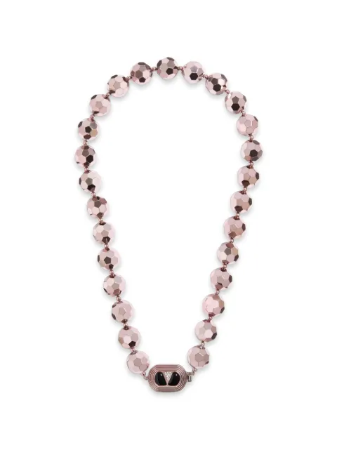 Valentino Garavani Ovalette necklace in resin, enamel, metal and Swarovski crystals Pink WJ0AV5GDJ