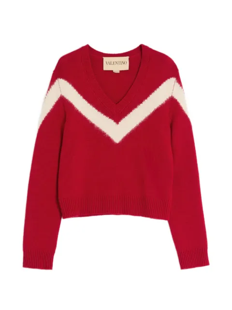 Valentino Garavani wool sweater with VLogo bow at the back Red VKC35QB5G