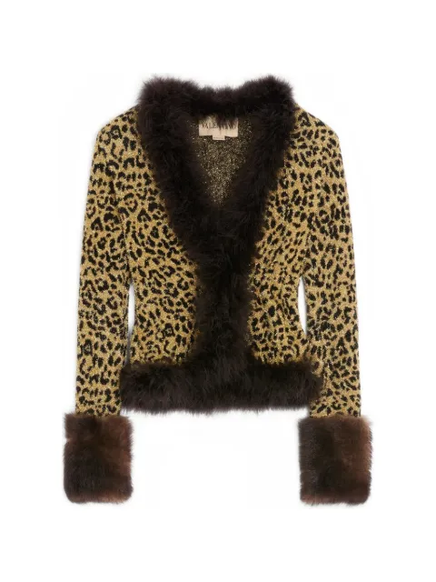 Valentino Garavani jacquard animal print Lurex knit jacket Yellow BKE04H9SM