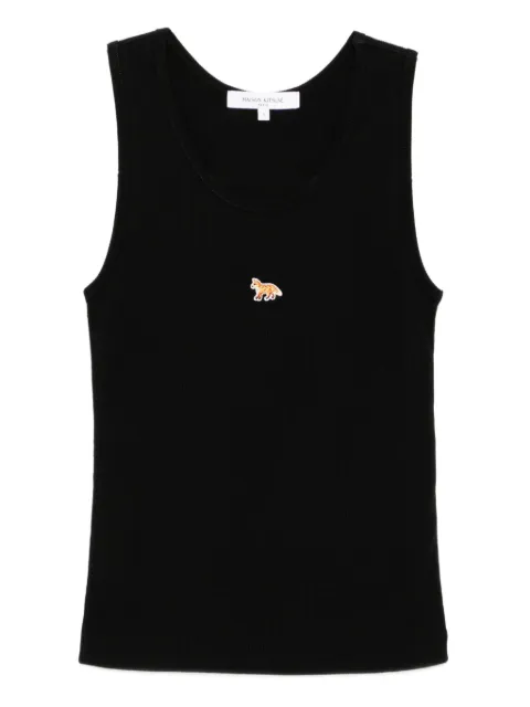 Maison Kitsuné fox-embroidered tank top Black PW00623KA0033