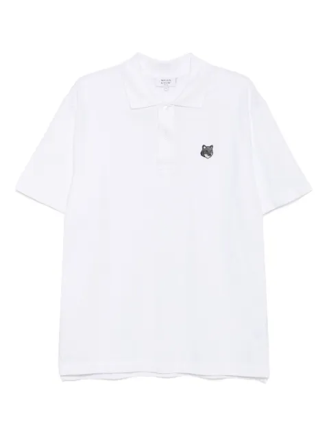 Maison Kitsuné bold fox head patch polo shirt White PM00210KP0001