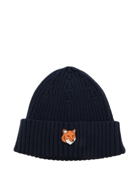 Maison Kitsuné logo-patch beanie Blue PM06111KT1140