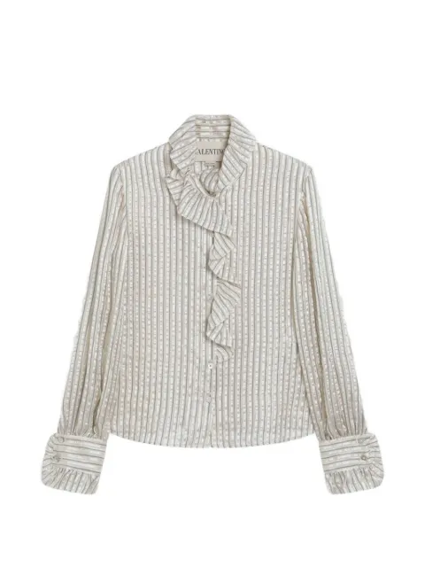 Valentino Garavani seersucker lamé shirt Neutrals BAB7Y69SU