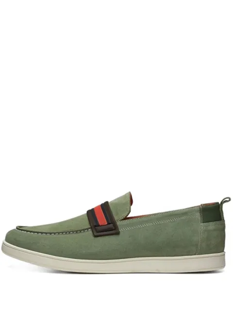 Poche Paris suede striped loafers Green FMGUSTAVE600520
