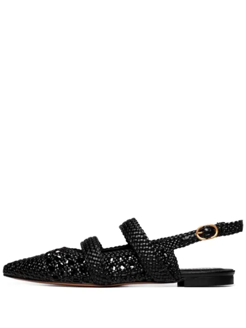 Poche Paris woven slingback ballet flats Black FWLENA860250