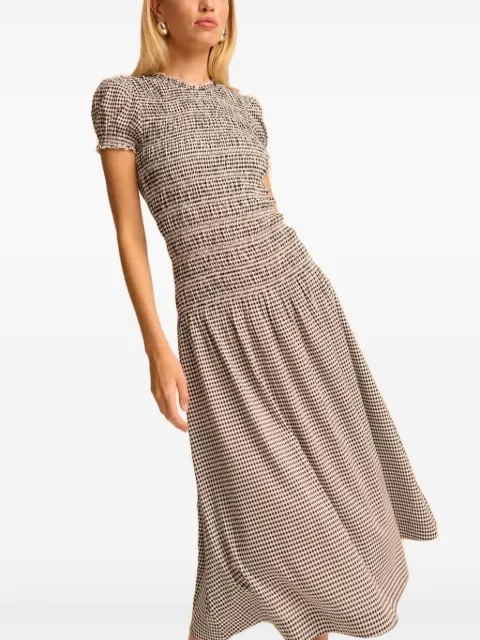 Reformation gingham smocked dress Neutrals 1317277RMK